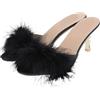 Holibanna Sexy donne sottili piume tacchi alti punta a punta pantofole Mules signora pompe diapositive sandalo stiletto all'aperto soffice estate Sexy senza pizzo appartamenti, Nero , 38 EU