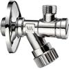 Schläfer 4372019 | Rubinetto Sottolavabo a Squadra in Ottone con Filtro 3/8 e Valvola di Chiusura 1/2- 3/8 per Lavabo Bagno, Bidet e Cucina, Finitura Cromata
