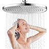 JINYOMFLY Soffione Doccia 25cm Anticalcare, Grande Soffione Doccia Fisso a Pioggia, Rotondo Soffioni Docce, Soffione Doccia alta Pressione, Testa Doccia Regolabile 360°, (Argento)
