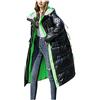 lxwi Ultralight caldo e antivento giacca con cappuccio da donna cappotto lungo parka oversize giacca invernale donna lucido spessore piumino cotone donna (colore : verde militare, taglia L)