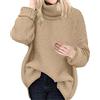 IQYU Maglione a maglia grossa, da donna, oversize, a maniche lunghe, elegante, a maglia grossa, con pipistrello, maglione invernale a maglia grossa, felpa a collo alto, Z-Khaki, XL