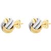 Carissima Orecchini con Nodo Quattro Fili da 9 mm in Oro Giallo e Bicolore 9 ct per Donna