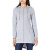 Build Your Brand Parka da Donna con Cerniera Felpa con Cappuccio, Grigio, XS