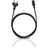 Oehlbach Powercord C7 / 150 - Cavo di alimentazione a 2 poli con spina Euro (CEE7/16) - Altamente flessibile, eccellente affidabilità dei contatti - 1,5m nero