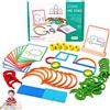 Jastown Puzzle Creativi in Legno, Giochi Montessori Educativi per Bambini 3 4 5 6 Anni, Set di 120 Pezzi con Bastoncini e Anelli, Gioco Interattivo Ragazzi e Bambine