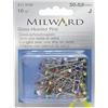 Milward Mercerie - Carta gratuita con scatola di plastica con perni a testa in vetro, materiale: acciaio, colore: assortito, dimensioni: 30 x 0,60 mm, imballaggio: 10 g Silber, 10 x 7 x 2 cm