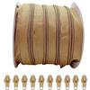 JYC CREATIVE 20 Metri di Chiusure Lampo in Nylon + 25 Cursori Automatici Tiretti in Metallo, Cerniera per Cucire, Chiusure Lampo al Metro per Cucire su Vestiti, Tessuti, Chiusuri Lampo al Metro n.3, (Beige 3232)