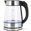 Livoo - Bollitore in vetro - acciaio inossidabile e vetro borosilicato, 1,7 L, 2200 W, retroilluminazione blu