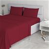 Italian bed Linen Elegant Cl El Bordeaux 2Pst Completo Letto, Microfibra, Bordeaux, Matrimoniale, 4 Unità
