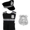 I LOVE FANCY DRESS LTD Costume da poliziotto per bambini, con gilet nero, cappello da poliziotto e distintivo della polizia, kit di vestimento da ufficiale di polizia (4-6 anni)