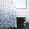 ANSIO Tenda da doccia resistente alla muffa e alla muffa - Mosaico blu, 180 x 180 cm | Tessuto idrorepellente | 100% poliestere