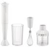 Alessi Plissé MDL10S W - Frullatore a Immersione di Design con Bicchiere Graduato, Frusta e Tritatutto, in Resina Termoplastica, Spina Europea 500W, Bianco