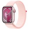 Apple Watch Series 9 GPS + Cellular 41mm Smartwatch con cassa in alluminio rosa e Sport Loop rosa confetto. Fitness tracker, app Livelli O₂, display Retina always-on, resistente all'acqua