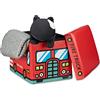 Relaxdays Cesta Portagiochi Cameretta Bambini, 32x48x32 cm Baule Pieghevole, Similpelle, 37 L Volume, Camion Pompieri