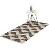 Relaxdays Tappetino di Cotone e Iuta, 70x140cm, Tappeto Antiscivolo a Zig-Zag, Salotto, Corridoio e Camera, Beige Nero