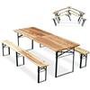 Wood Decor 10 Set birreria pieghevole tavolo panche legno feste giardino sagre 220x80 stock