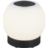 Briloner Leuchten - Lampada da tavolo LED a batteria, dimmerabile, lampada da tavolo in vetro senza fili, funzione touch, 3.300K bianco caldo, nero, 150x160 mm (HxD)