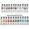 PEBEO Pébéo - Acrilici da Studio - Set 24 Tubi 20 Ml Colori assortiti + Accessori - Kit di pittura acrilica per artisti e principianti - Pennelli + Spatola + Cartone - Colori luminosi