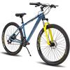 HILAND Mountain Bike in Alluminio da 29 Pollici, Blu, Bicicletta da Montagna a 16 Velocità con Cambio Shimano Lock-Out Forcella Ammortizzata Freno a Disco Idraulico da 431 mm