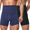 Derssity Boxer Uomo Cotone Vita Alta Compressione Slip Mutande Intimo Sportivo Controllo Pancia Modellante Pantaloncini (B/N,XL)