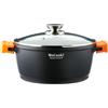WECOOK! Ecochef Titanio Casseruola Alta, Induzione, Coperchio di Vetro 16cm, Antiaderente QUANTANIUM Ecologico senza PFOA, Alluminio Fuso 5mm Spessore, Maniglie in Silicone, Vitroceramica, Forno