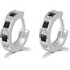 Immobird Orecchini Cerchio Uomo con Zirconia Nero Unisex Orecchini Cerchio di Adatti a Donna e Uomo per Adatti Cene e Appuntamenti