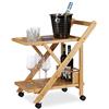 Carrello Cucina in legno BAMBU con Portabottiglie Cassetto Posate Cest