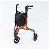 NRS Healthcare Deambulatore moderno pieghevole ultra leggero 5 kg (11 lb) a 3 ruote Freestyle Rollator, freni di bloccaggio, regolabile in altezza, borsa rimovibile - S23459, arancione