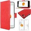 ebestStar - Cover Compatibile con iPhone 7 Plus, iPhone 8 Plus Custodia Portafoglio Pelle PU Protezione Libro Flip, Rosso + Vetro Temperato [Apparecchio: 158.2/158.4x77.9/78.1x7.3/7.5mm, 5.5'']