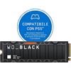 WD_BLACK SN850 2TB NVMe SSD per il gaming con dissipatore di calore - Funziona con PS5; Formato M2 2280; Tecnologia PCIe Gen4; Velocità di lettura fino a 7000MB/s