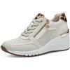MARCO TOZZI by Guido Maria Kretschmer Sneakers Alte Donna Tacco a Zeppa con Lacci e Zip, Cream/Leo, 41 EU