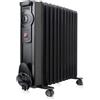 Black & Decker BLACK+DECKER BXRA2300E Radiatore ad Olio Elettrico, 2300 W, Nero 11 Elementi, Spia luminosa, Spegnimento automatico, con Ruote