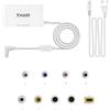 GielleService Tooq Caricatore Automatico Universale per Laptop 100W USB 9 Adattatori Voltaggio 18,5-20V Design Slim Colore Bianco