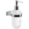 GEDY | Dosasapone Tonale, Dispenser Sapone in Acciaio Inox, Cromall e Vetro Satinato, Fissabile con Viti Incluse, Cromato, 17x7x10,5cm, Capacità 170ml