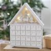 Ginger Ray Calendario dell'Avvento in legno bianco e oro che si illumina per il camino, decorazione natalizia