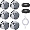 HORJOR M24 - Perlatori per rubinetti, 6 pezzi, con filtro in acciaio inox, 8 guarnizioni, 1 chiave cromata, colore argento