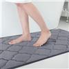 Homaxy Tappetino da bagno in memory foam, antiscivolo, morbido, assorbente, lavabile, facile da mantenere, 60 x 120 cm, grigio scuro