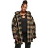 Urban Classics Ladies Hooded Oversized Check Sherpa Jacket Giacca, Multicolore (Firered/Blk 01440), L Donna