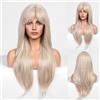 HAIRCUBE Lungo Curly/Wave con Pony Parrucche per le Donne Natura Resistente al calore Fibra Sintetica Parrucche con Pony Cosplay quotidiano (Barbie Hair; Biondo)