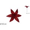 Due Esse Christmas Stelo Fiore Natalizio Glitterato Rosso
