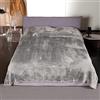 Kanguru - Plaid Matrimoniale, 230x230 cm, Coperta per Letto, Grigia, soffice pile effetto pelliccia, sherpa, misura 2 piazze, idea regalo natale mamma e papà, compleanno, morbida calda