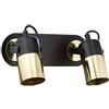 Homemania 8681847094920 Lampada A Soffitto Wilson Black Arredo Design Illuminazione Per Soggiorno, Cucina, Camera, Ufficio Plafoniera, Luce, Nero, Oro, in Metallo, 35x14x15 cm