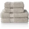 ALCLEAR Set di asciugamani in spugna, disponibili in 6 colori e 5 dimensioni, composto da 2 teli doccia da 70x140 cm e 2 teli 50x100 cm, colore grigio platino - standard Oeko-Tex 100
