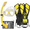 HH HHAO SPORT Set da snorkeling per bambini con pinne, panoramica a 180°, pinne regolabili, maschera subacquea di alta qualità e boccaglio Dry Top con custodia per il trasporto