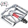 ENJOHOS Pedali Per Bicicletta 3 Cuscinetti Sigillati Antiscivolo Cnc Alluminio Pedale Leggero Ampia Piattaforma Piatta Anti-Skid Pedali Per 9/16 Mtb,Bici Da Strada,Bmx,E-Bike 1 Coppia/2 Pezzi,Argento