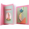 NIWWIN Tangram magnetico di legno, gioco di puzzle, giocattoli da costruzione, gioco di viaggio, esercizio mentale, libro QI con soluzioni, giocattolo educativo per bambini,3 4 5 6 anni. (rosa)