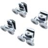 KEABATH Rulli per porta doccia in lega di zinco massiccio 4 pezzi Rullo per porta in vetro doccia, Doccia Twin Wheels Runner Pulegge, Ruote da 23 mm di diametro per box doccia, Cabina doccia