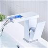 Jetcloud Rubinetto bagno Lavabo Cascata Miscelatore LED bagno Miscelatore Monocomando Lavabo per doccia (bianco)