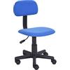 FurnitureR - Sedia da scrivania, per lavorare al computer in casa e in ufficio, con schienale intermedio, regolabile, con rotelle, ideale per lo studio dei bambini 50 (L) X 50 (W) X 76 (H) CM Blue