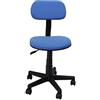 furniturer Mid-Back regolabile tessuto sedia da ufficio Executive blu